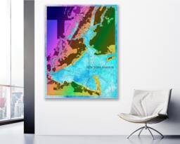 New York Harbor Chart Art Print Photo Paper, Matte, Or Canvas Giclee - thumbnail 1