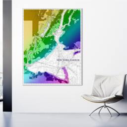 New York Harbor Chart Art Print Photo Paper, Matte, Or Canvas Giclee - thumbnail 2