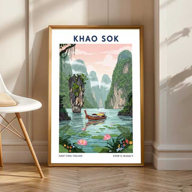 Khao Sok Thailand Art Print Surreal Asian Landscape - image 1