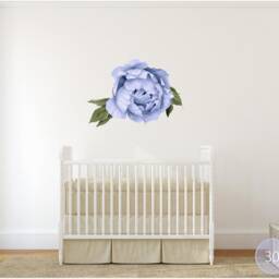Blue Peony #12 Leaves Removable Wall Decal Individual Blooming Peonies Baby Girl Room Nursery Decor - Customize Your Own Sticker Set - thumbnail 2