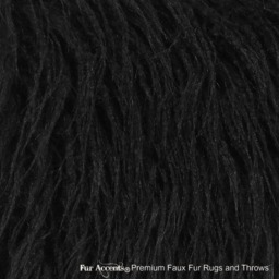 Plush Black Mongolian Faux Fur Throw Blanket, Usa Made - thumbnail 2