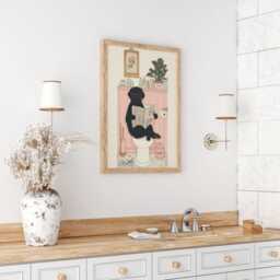 Black Labrador Toilet Art Print - Funny Bathroom Wall Dog Lover Gift Humorous Quirky Pet Decor - thumbnail 2