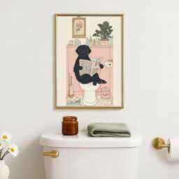 Black Labrador Toilet Art Print - Funny Bathroom Wall Dog Lover Gift Humorous Quirky Pet Decor - thumbnail 1