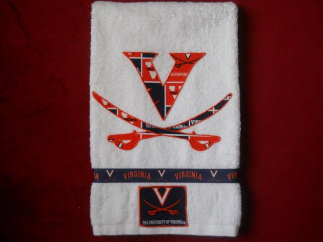 Virginia Cavaliers Hand Towel Appliqued College Team Bathroom Decor - image 1