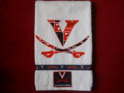 Virginia Cavaliers Hand Towel Appliqued College Team Bathroom Decor - thumbnail 1