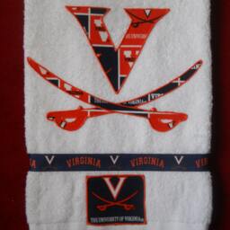 Virginia Cavaliers Hand Towel Appliqued College Team Bathroom Decor - thumbnail 2