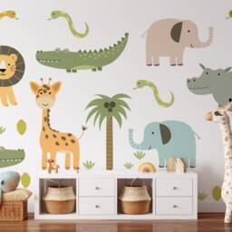 Safari Animals Wall Decal Peel & Stick Kids Room Decor - thumbnail 2