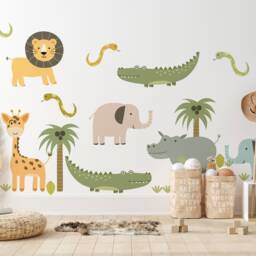 Safari Animals Wall Decal Peel & Stick Kids Room Decor - thumbnail 3