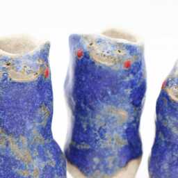 Handmade Ceramic Ghost Planter Blue Kodama Head Pot With Feet - thumbnail 2