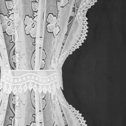 "White Net Lace Door Curtain With Slotted Top & Bottom 137cm Wide X 183cm Drop - 54"" 72" - thumbnail 2