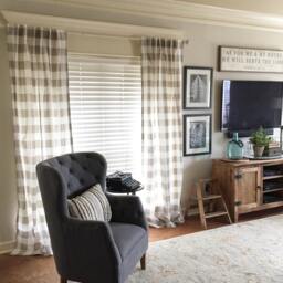 Plaid Buffalo Check Curtains Vintage Home Decor - Pair - thumbnail 1