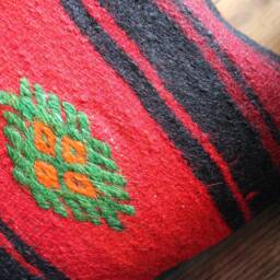 45cm Vintage Kilim Pillow Cover Handwoven - Vibrant Red Orange Black - thumbnail 3