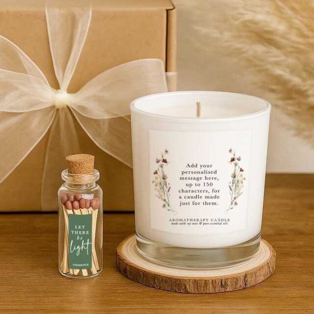 Personalised Aromatherapy Candle - Custom Message Soy Wax Gift - UK Made - image 1
