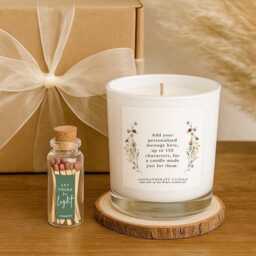 Personalised Aromatherapy Candle - Custom Message Soy Wax Gift - UK Made