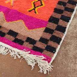 Colorful Boujad Rug Abstract Berber Wool Carpet - thumbnail 2