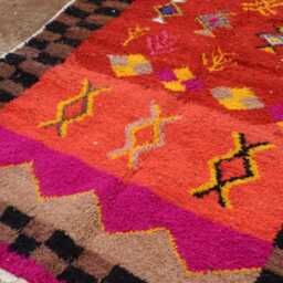 Colorful Boujad Rug Abstract Berber Wool Carpet - thumbnail 4