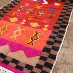 Colorful Boujad Rug Abstract Berber Wool Carpet - thumbnail 3