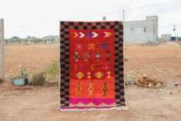 Colorful Boujad Rug Abstract Berber Wool Carpet - thumbnail 1