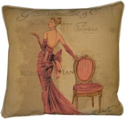 Chad Barrett Couture Fashion Paris Doeuiette Woven Tapestry Cushion Cover Sham - thumbnail 1