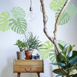 Tropical Leaf Wall Stencil Reusable Plastic Template For Diy Decor - thumbnail 2