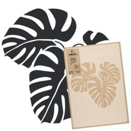 Tropical Leaf Wall Stencil Reusable Plastic Template For Diy Decor - thumbnail 1