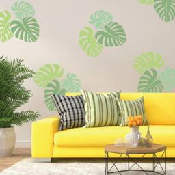Tropical Leaf Wall Stencil Reusable Plastic Template For Diy Decor - thumbnail 3