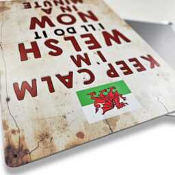 Welsh Dragon Metal Wall Sign, Keep Calm I'm I Ll Do It Now in A Minute, Funny Vintage-style Home Decor, Red Dragon - thumbnail 2