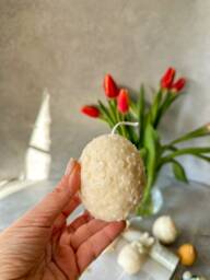 Big Easter Egg Soy Wax Candle With Flower Detailed - Spring Home Decor Aesthetic Handmade Candles - thumbnail 1