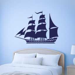 Ship Vinyl Wall Decal Nautical Style Teen Room Yacht Ocean Sea Guaranteed Quality Decor Stickers Mural - #2338Di - thumbnail 2