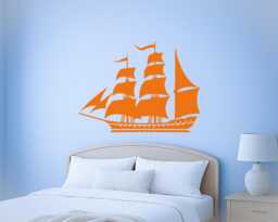 Ship Vinyl Wall Decal Nautical Style Teen Room Yacht Ocean Sea Guaranteed Quality Decor Stickers Mural - #2338Di - thumbnail 1