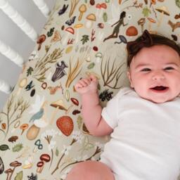 Woodland Bamboo Crib Sheet, Super Soft Fairy Mushroom Girls Cottagecore Nursery, Woodland Nursery - thumbnail 3