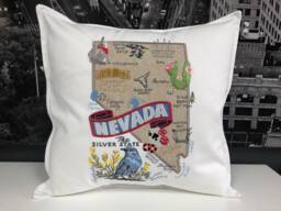 Nevada State Pillow With Featsher Insert - thumbnail 1