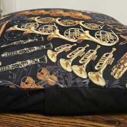 Instruments With Swirling Notes Pillow Cover, 14 X Decorative Cover - thumbnail 2