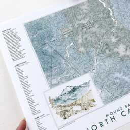 North Cascades Np + Mount Baker Washington Hand Drawn Topographic Watercolor Map - Art Print Trail Hiker Mountain Wedding Adventure Wall - thumbnail 3