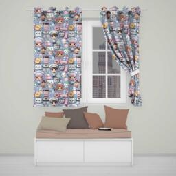 Kawaii Baking Kitchen Girl Mixer Utensils Sky Blue Seamless Pattern Readymade Eyelet Ring Top Thermal 100% Blackout Curtains - thumbnail 1