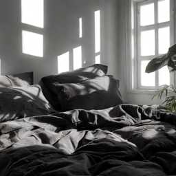 Black Linen Bedding Set Rustic Duvet Cover & 2 Pillowcases Soft Medium Weight Bedding, Stonewashed Comfort - thumbnail 3