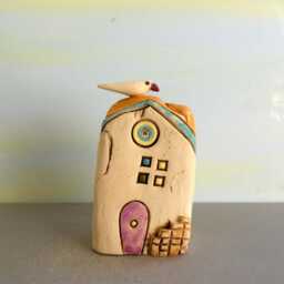 Handmade Ceramic House Miniature, Rustic Home Decor, Architect Gift - thumbnail 2