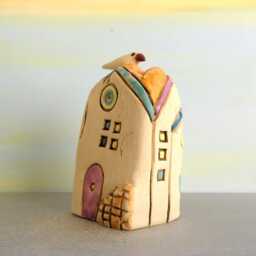 Handmade Ceramic House Miniature, Rustic Home Decor, Architect Gift - thumbnail 3