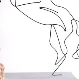 Handmade Horse Wire Sculpture Minimalist Metal Line Art Decor - thumbnail 4
