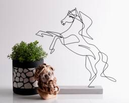 Handmade Horse Wire Sculpture Minimalist Metal Line Art Decor - thumbnail 1
