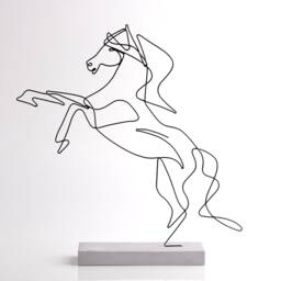 Handmade Horse Wire Sculpture Minimalist Metal Line Art Decor - thumbnail 2