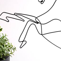 Handmade Horse Wire Sculpture Minimalist Metal Line Art Decor - thumbnail 3