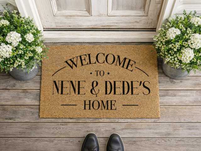 Elegant Arched Doormat - Nene Dede's Home Rug Personalized Housewarming Gift - image 1