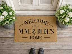 Elegant Arched Doormat - Nene Dede's Home Rug Personalized Housewarming Gift - thumbnail 1