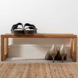 Minimalist Shoe Rack in Oak, Space Saving Storage For Small Hallway, Compact Boots & Heels, Made England - thumbnail 4