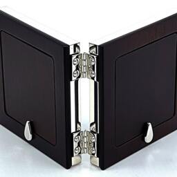 sterling Silver Hinged Double Picture Photo Frame With Wooden Back 3 - thumbnail 3