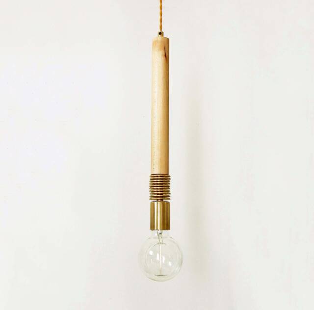 Pendant Modern Brass Maple Wood Kitchen Lamp Lighting Wooden Light Ceiling Office - image 1