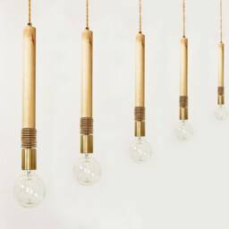 Pendant Modern Brass Maple Wood Kitchen Lamp Lighting Wooden Light Ceiling Office - thumbnail 4