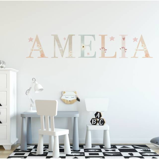 Rainbow Garden Personalised Name Wall Stickers - image 1