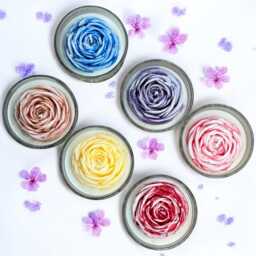 3D Flower Soy Wax Candle Set Scented Floral Decor, Thank You Gift - thumbnail 1